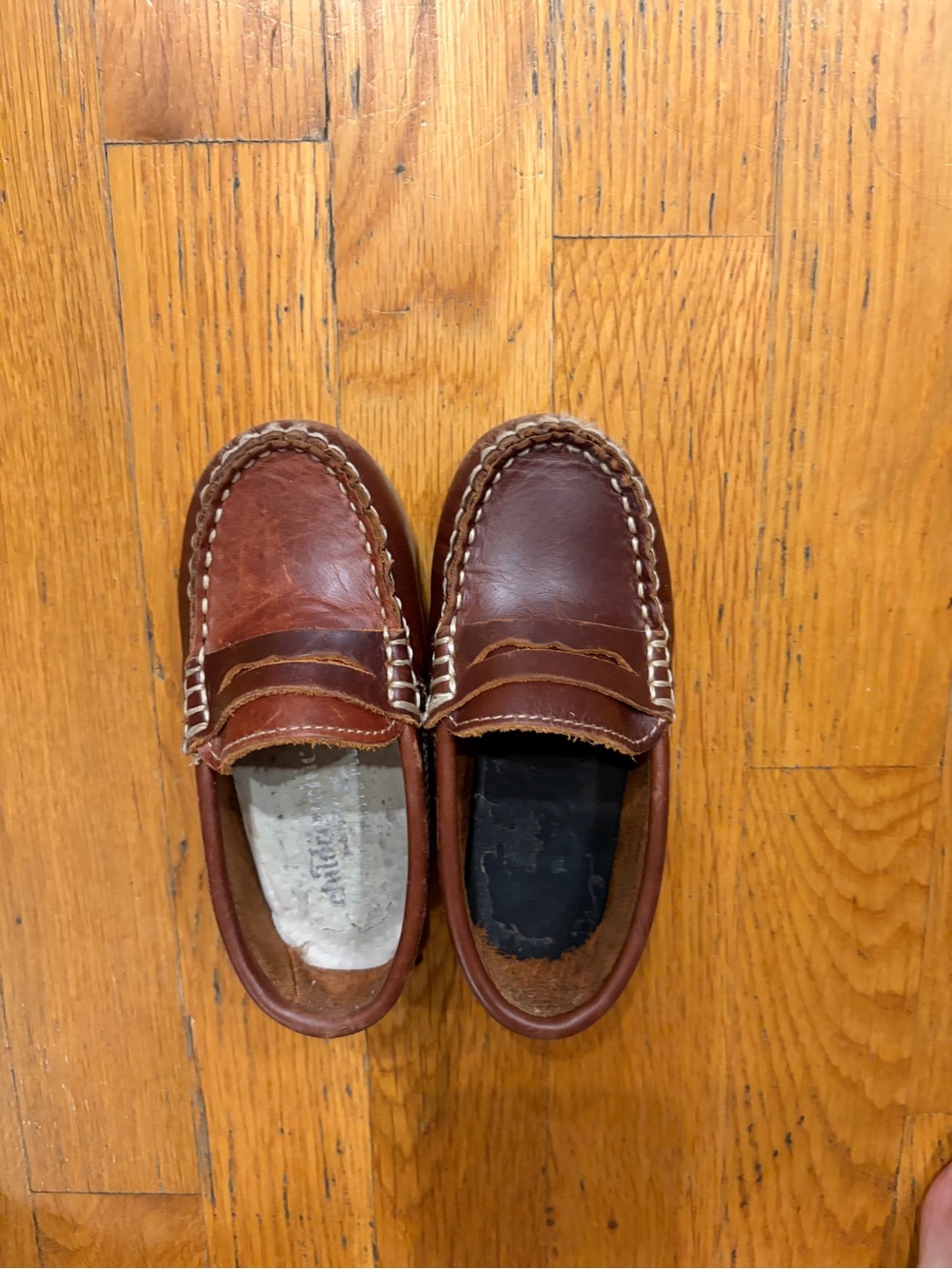 Kids Brown Leather Slip-On Loafers